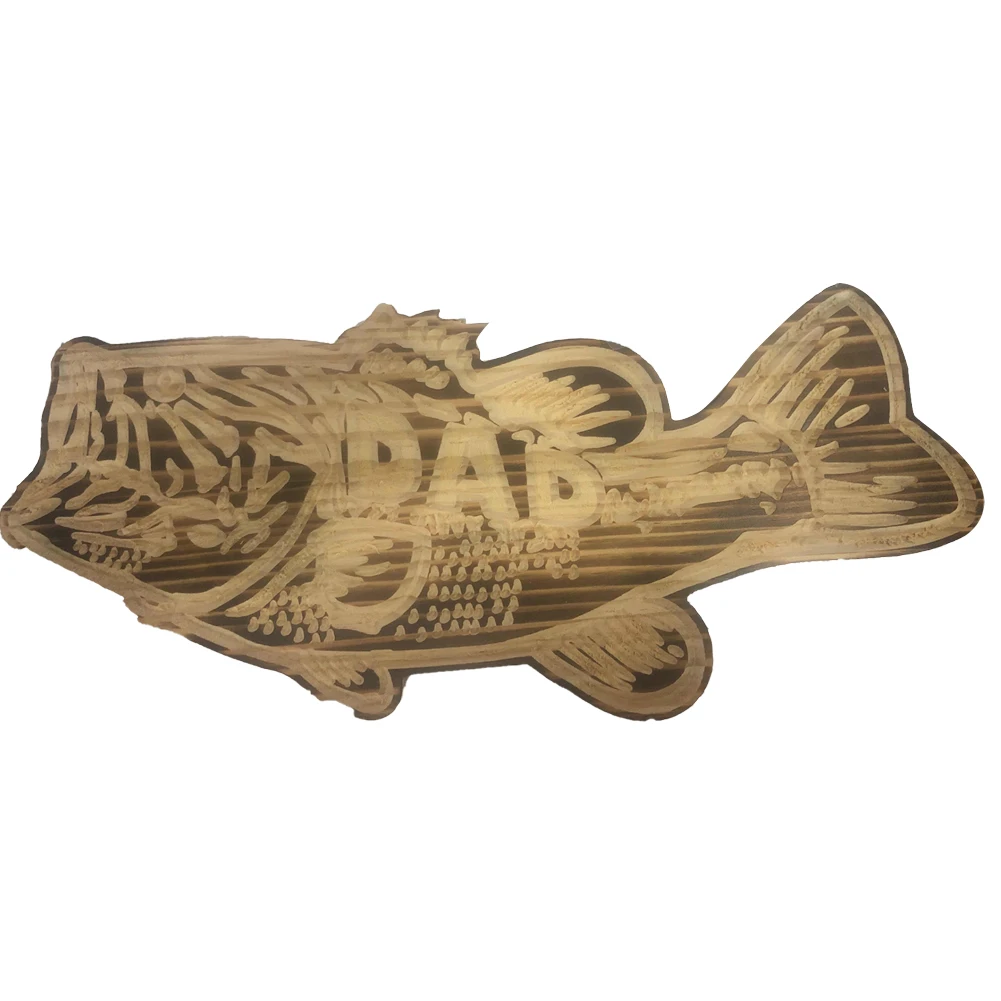 

Easy Install Hanging Practical Fish Shape With 6 Support Pole Rack Fishing Rod Holder Wood Large Mouth Gift Wall Mounted Retro