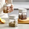 Seasoning box, household kitchen, combination set, glass seasoning jar, salt and pepper jar, storage box seasoning bottle jar 1
