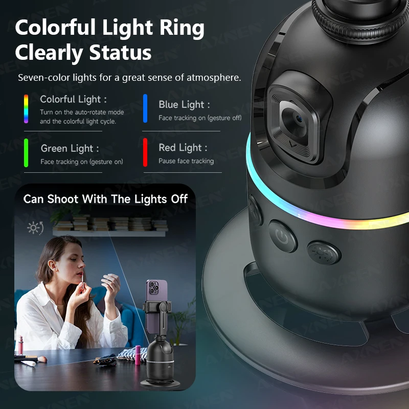 AXNEN P03 Stabilizer Mobile Phone AI 360 Follow Selfie Stand Face Tracking Desktop Gimbal For Cellphone And Cameras_voghion.com