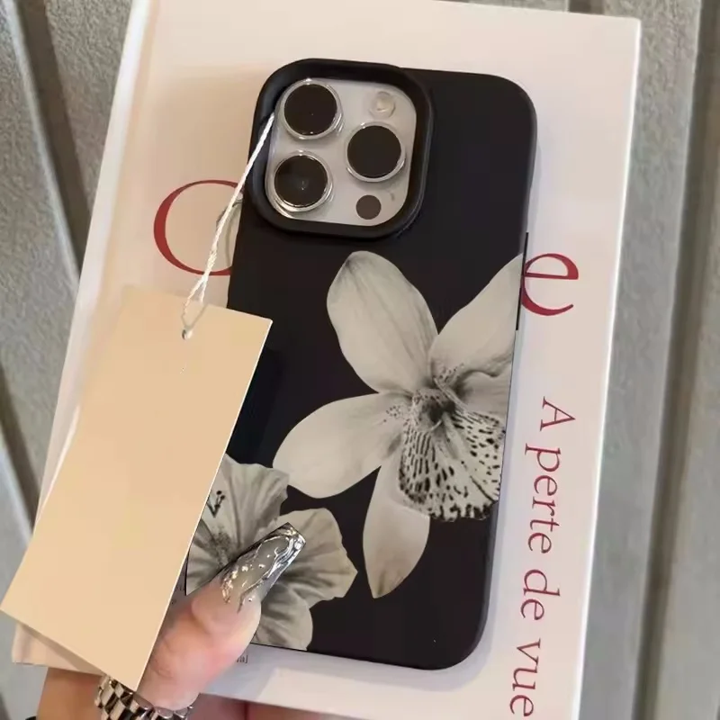 Elegant Lily Flower Art Design Lichee Phone Case
