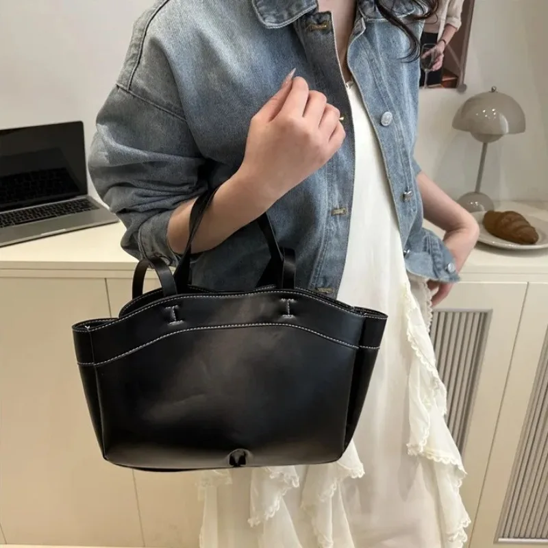 Women Tote Bag Underarm Bag Large Capacity PU Leather Shoulder Bags Vintage Crossbody Bag Brand Designer Briefcase with Purse