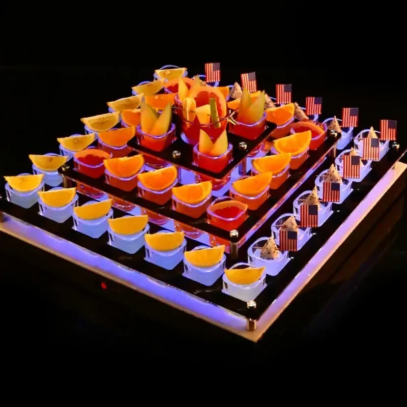 Nightclub Cocktail Glow Rack Web Celebrity Tavern KTV Bar Wine Rack with Bullet Cup Storage Luminous Bar Accessories Ambiance
