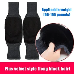 Luxurious Rabbit Fur Winter Knee Pads for Ultimate Warmth and Comfort (Black)