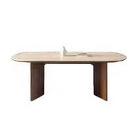 French Style Solid Wood Round Marble Dining Table Set with 8 Chairs – Elegant Dining Room Furniture - Image 4