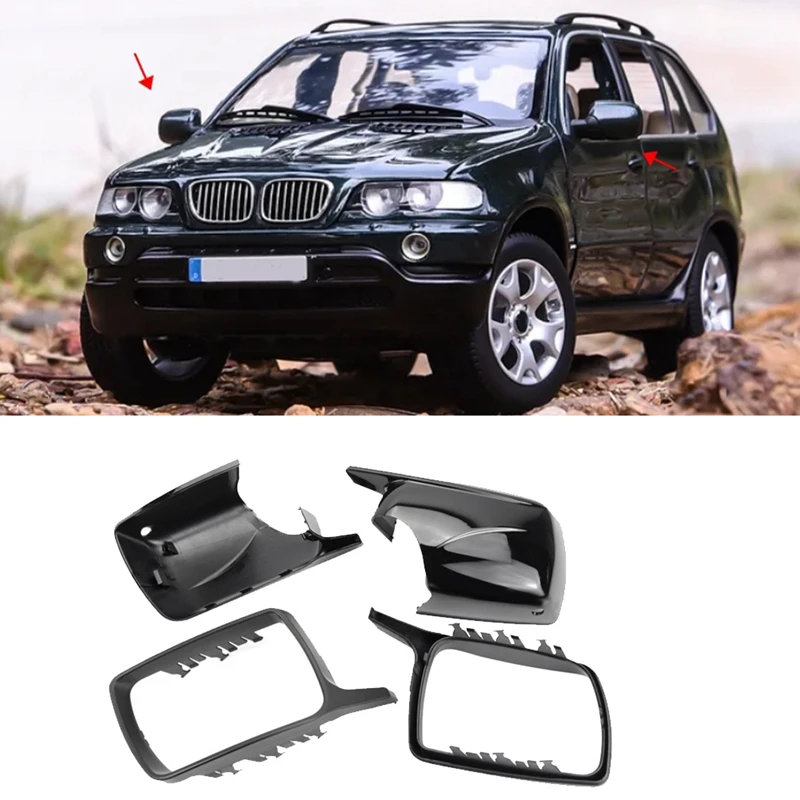 Car Side Rearview Mirror Cover Door Mirror Cover For BMW X5 E53 1999-2006 Car Replacement Accessories 1