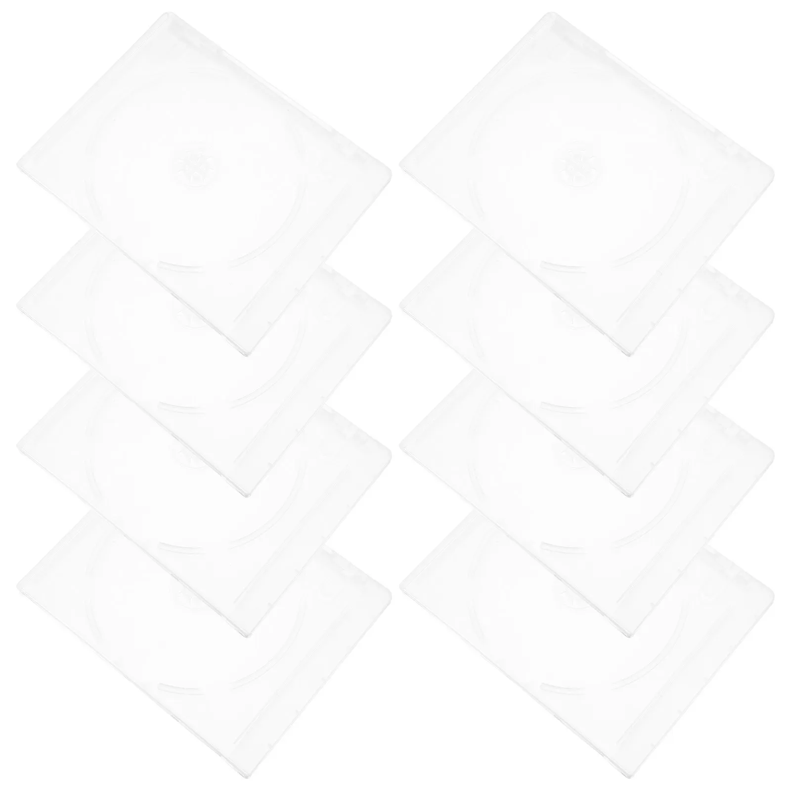 8Pcs 투명 플라스틱 Cd 보관 상자 더블 디스크 케이스 사각형 외부 슬리브 빈 표준 Cd 홀더 디스크 주최자 Dvd 보호