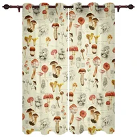 Mushroom Plant Vintage Modern Window Curtains for Living Room Bedroom Curtain Kitchen Treatment Blinds Drapes 1