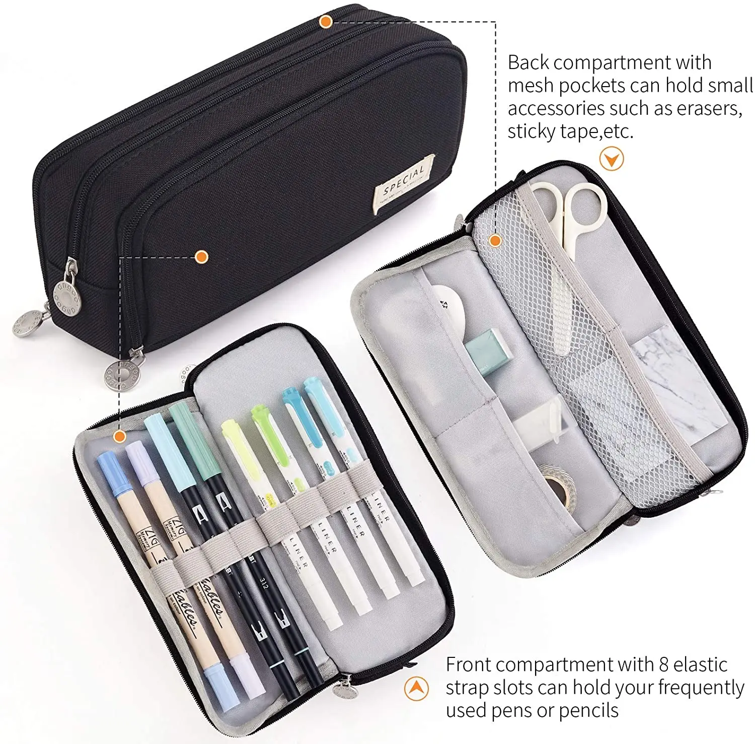 Large Capacity Aesthetic Pencil Case - Sturdy Multifunctional Stationery Organizer