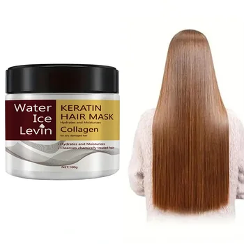 Maschera per capelli al collagene alla cheratina Doppio controllo dell'olio Balsamo idratante Morbido e liscio Crespo Riparazione danneggiata Rivitalizza la cura dei capelli 1