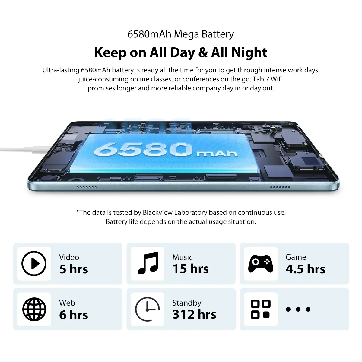 Blackview Tab 6 Tablet 8'' HD Display Unisoc T310 3GB 32GB 4G 3.5mm jack 5580mAh Battery GPS 5MP Camera Android 11 Pad PC