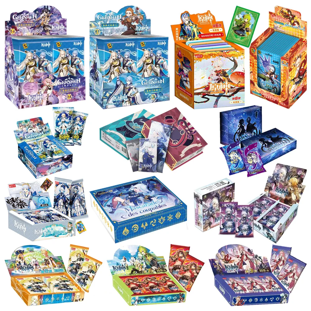 

New Genshin Impact Cards Anime Game TCG Collection Pack Booster Box Rare SSR Surrounding Toys Children Family Gift Table