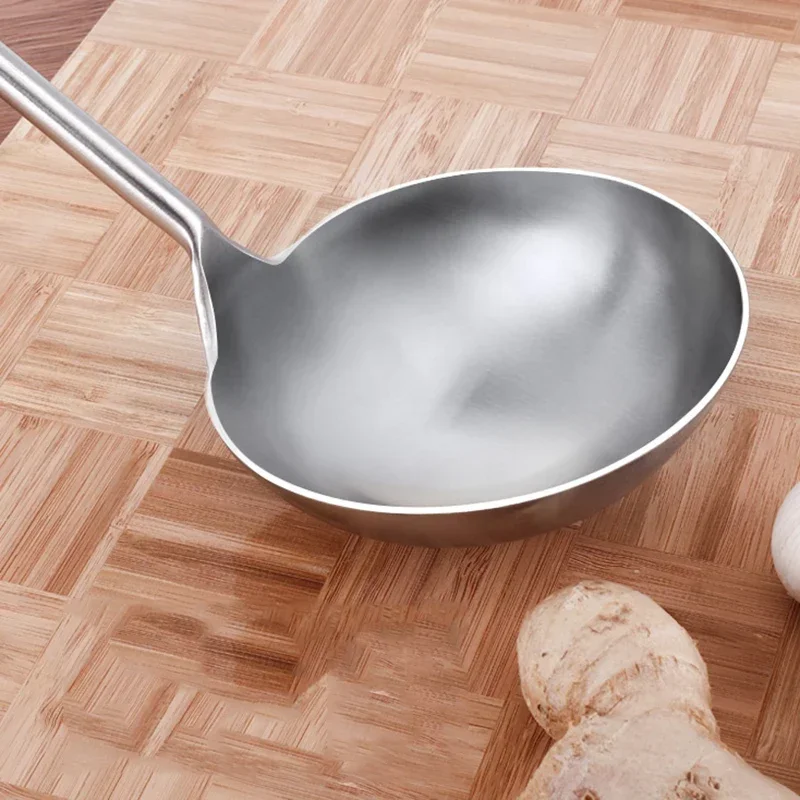 Stainless Steel Chef Cooking Spoon Wok Spoon, Long Handle Soup Spoon Serving Ladle-Kitchen Tools Wok Utensils