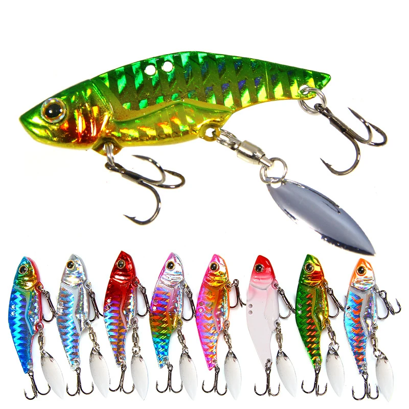 

1 Pcs 12g 16g Winter Sea Ice Fishing Lure Sinking Artificial VIB Hard Bait Wobbler Crankbait Fish Bass Bait Head Hooks