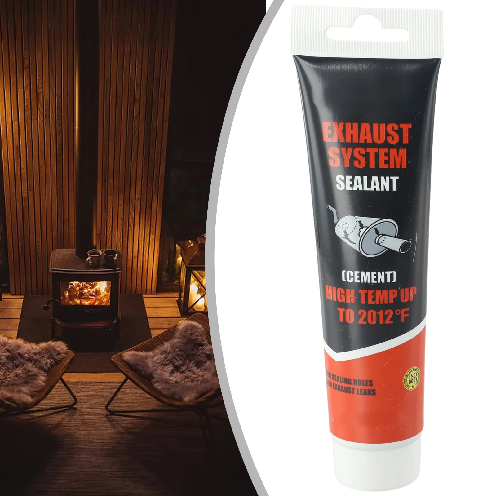 

Black Stove Bonding Repair Sealant Heat-resistant Suitable For Fireplace Boiler Pipe Car Exhaust Pipe