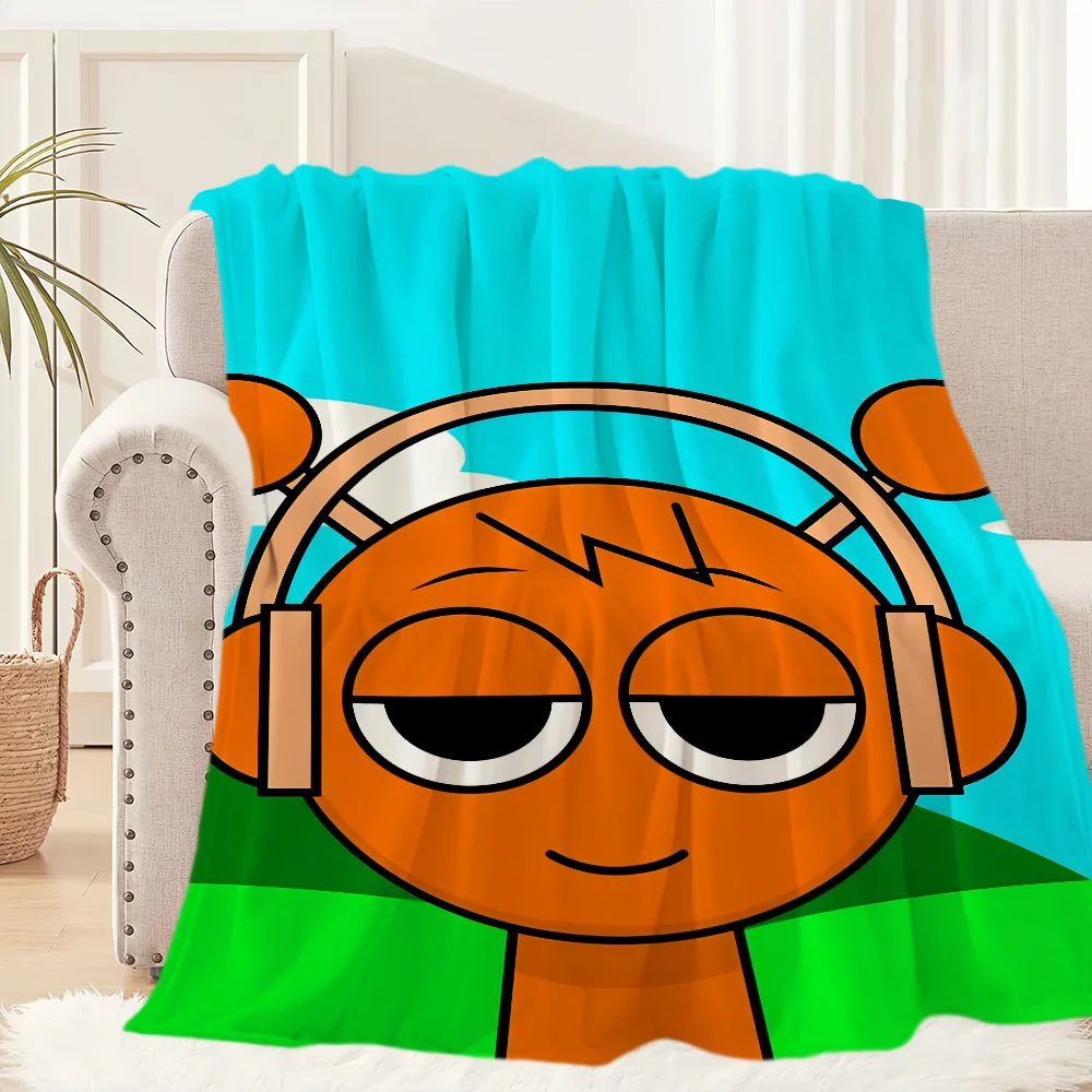 Cartoon S-Sprunki Pattern Incredibox Blanket Plush Nap Sofa rug for Living Room Office Bedroom Birthday Home Travel Kid Gifts 6