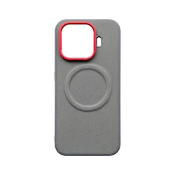 Magnetic Red Leather Shockproof Protective Case with Lens Protection for Vivo iQOO Z11 Turbo (GRAY)