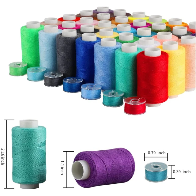 Mixed Cotton DIY Sewing Thread for Sewing Machine, 1000 Yards Per Spools  Black