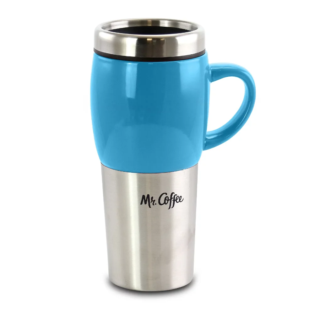 Mr. Coffee Traverse 16 oz Travel Mugs with Lids Set of 3