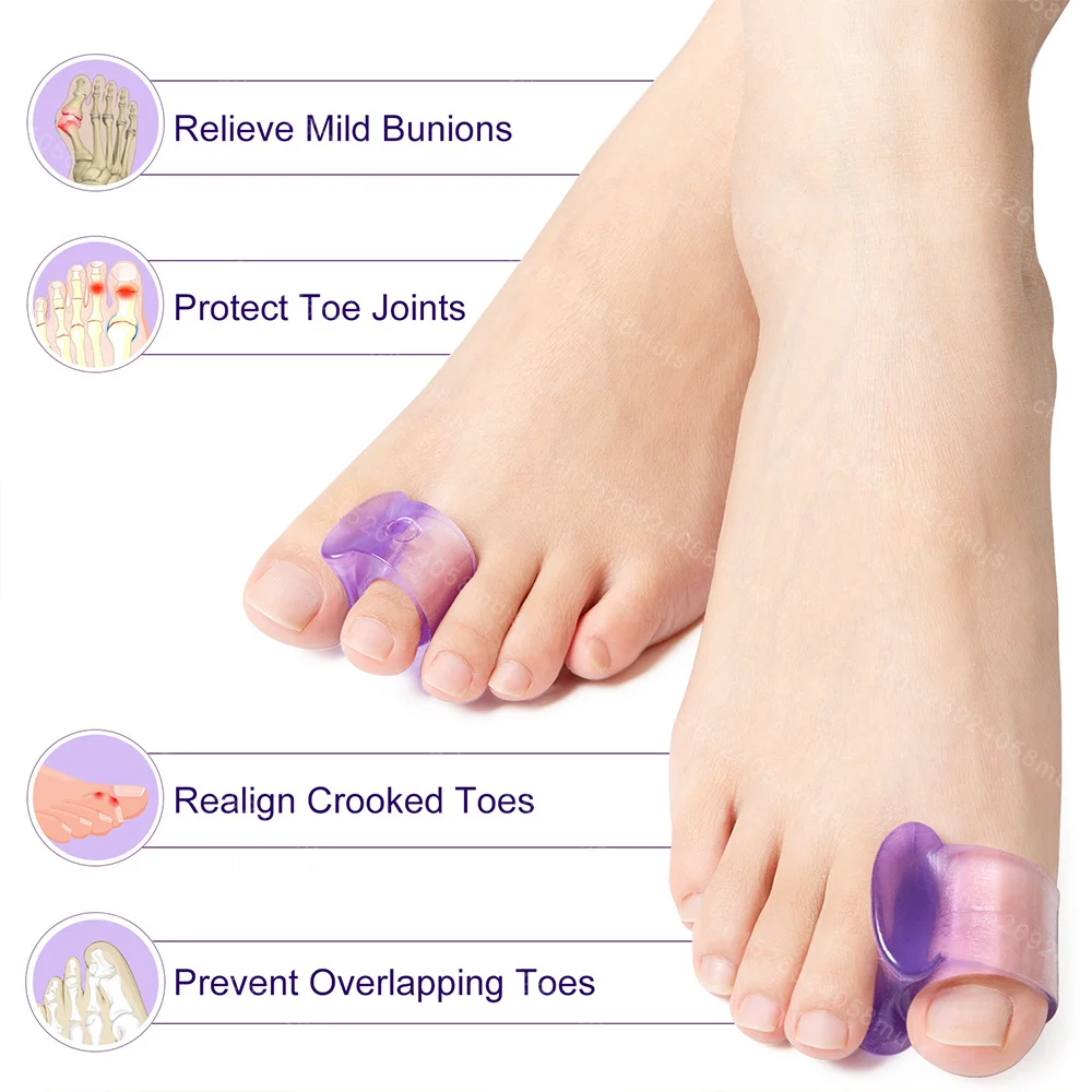 4PCS Silicone Thumb Corrector Bunion Toe Spreader Separator Hallux Valgus Protector Finger Straightener Adjuster Foot Care Tool