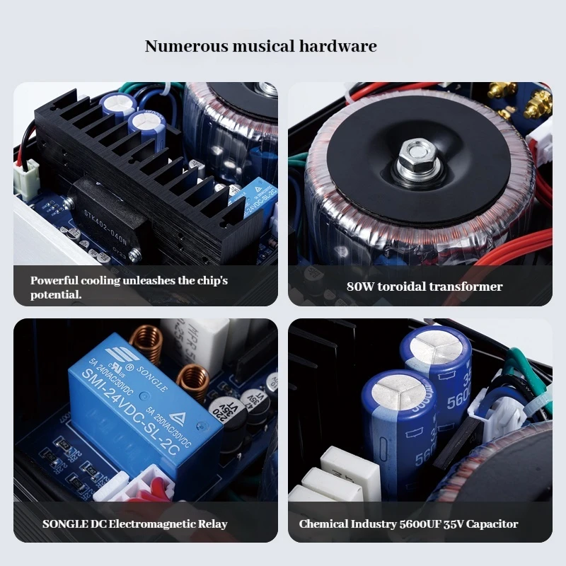 CHUBAN PA-402FT Sanyo 후막 블루투스 앰프, HiFi 오디오파일 등급, 고출력 30W*2, 홈 오디오 시스템, 무손실 오디오
