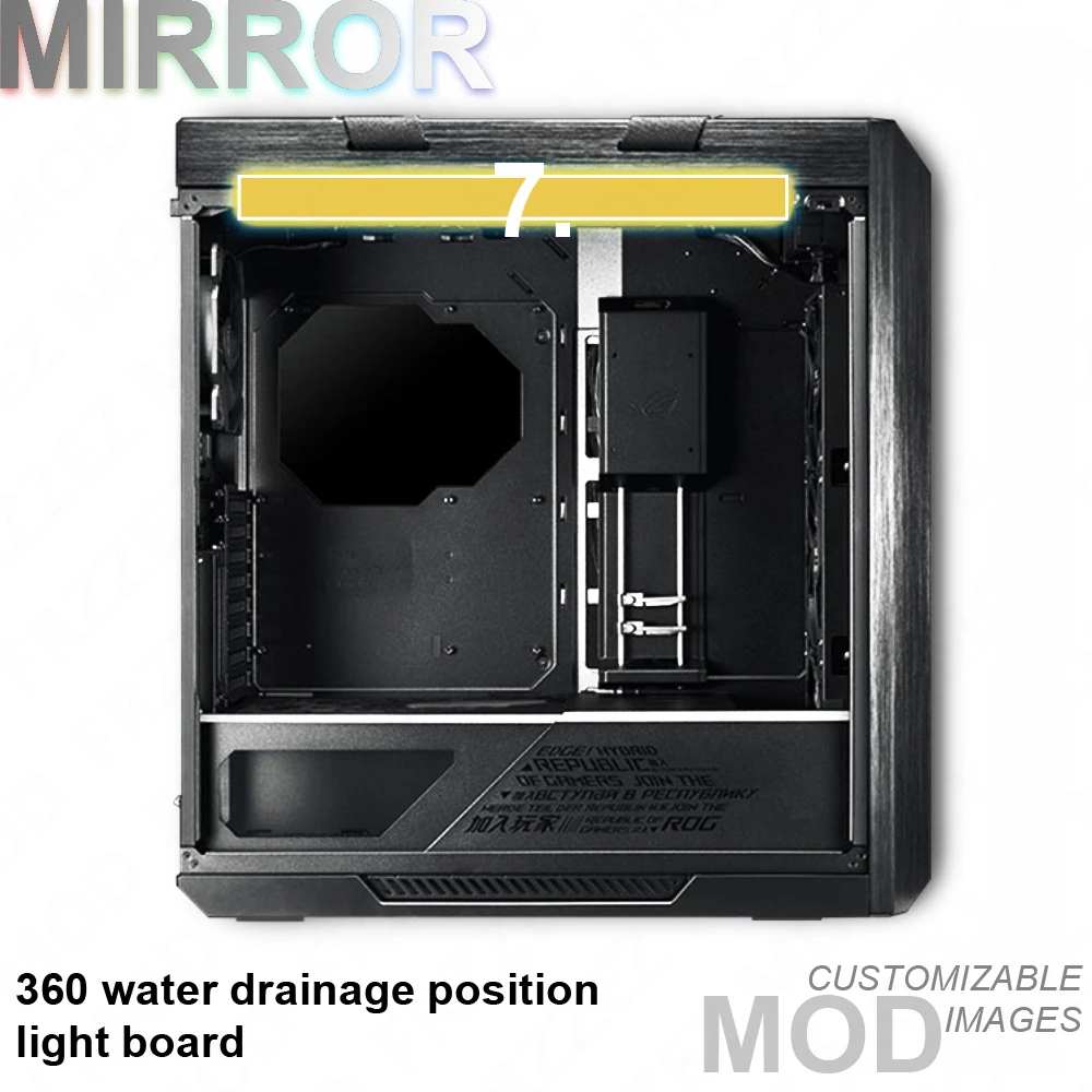 Painel de Espelho Rog Strix Helios Chassis Iluminação Faça Você Mesmo Computador Sudário Argb Asus Strix República dos Jogadores Mod Arco-íris Reflexão Gx601 - Imagem 3