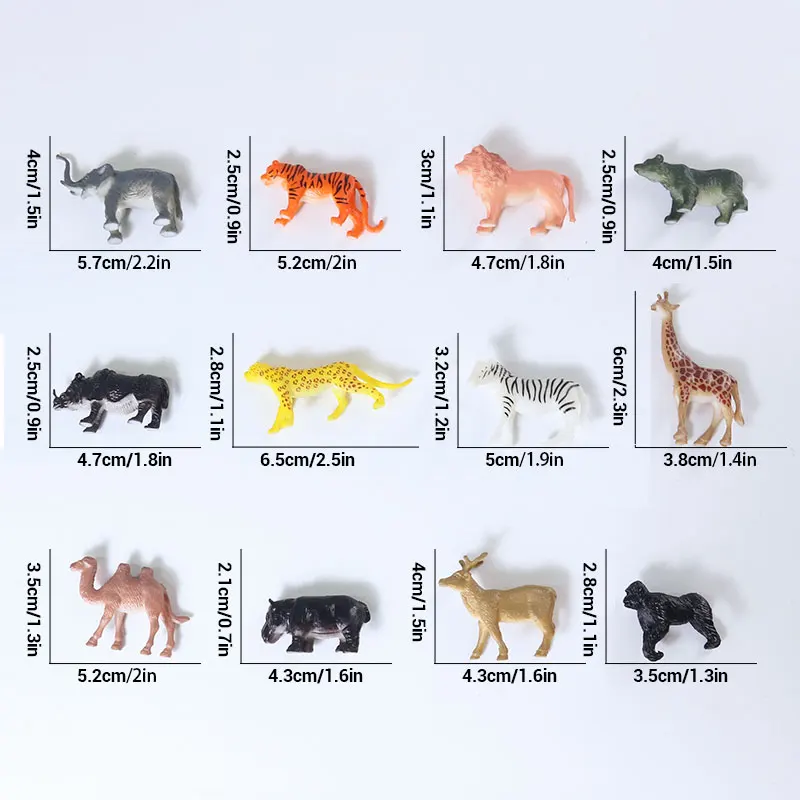 Mainan Miniatur Hewan Binatang Isi 12 Pcs-Wild Animal Figure