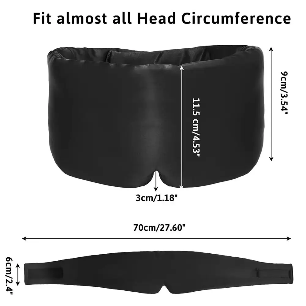 New  Silk Sleeping Mask Eyepatch Adjustable Headband Soft Blocking Light Eyemask Comfortable Eyeshade Patch Sleeping Aid