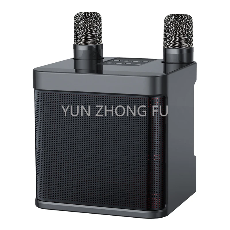 

Mini Outdoor Karaoke Bluetooth Speaker with Dual Wireless Handheld KTV Karaoke Microphone Mobile Card Subwoofer