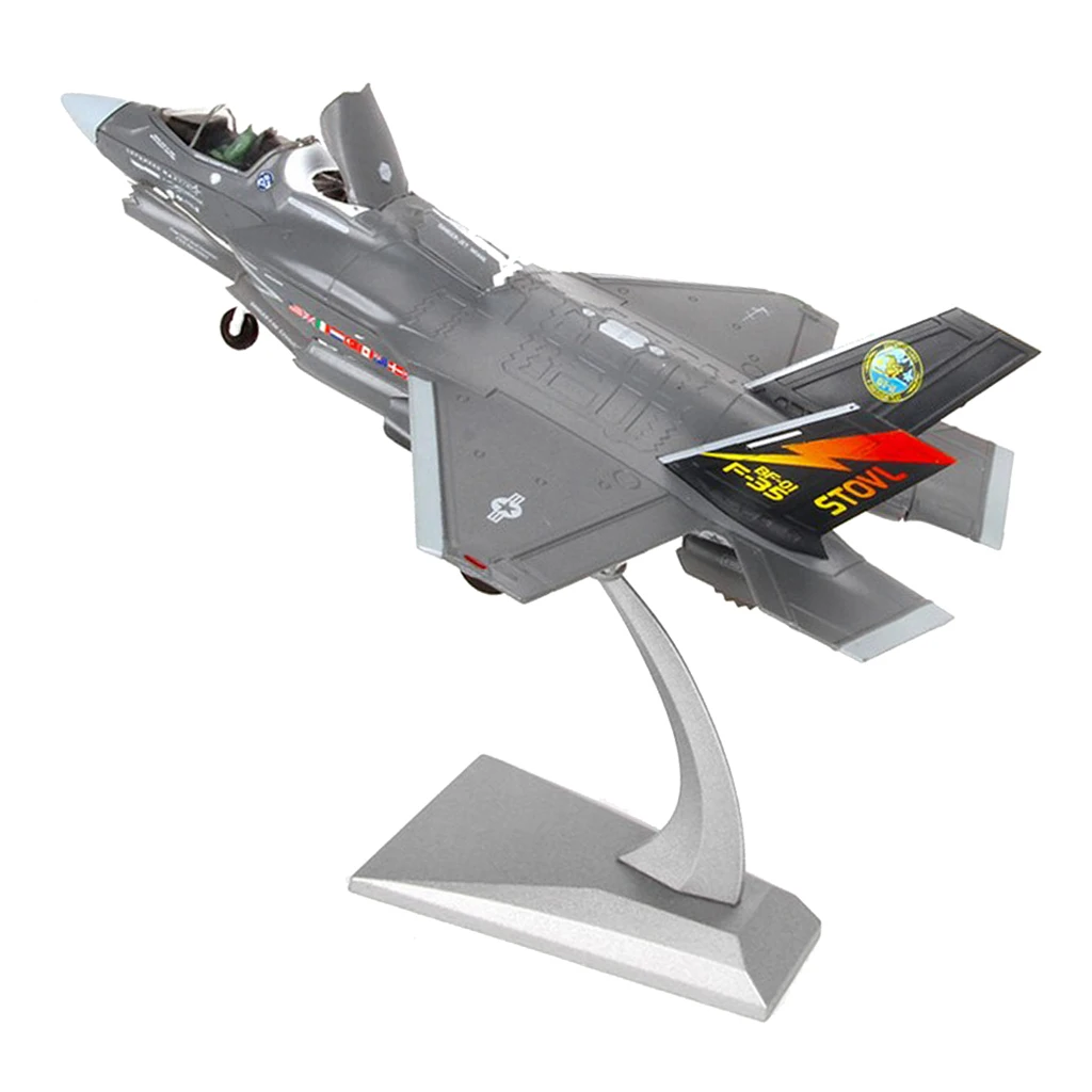 금속 F-35B 전투기 다이캐스트 모델, 디스플레이 스탠드 포함, 1/72 체중계