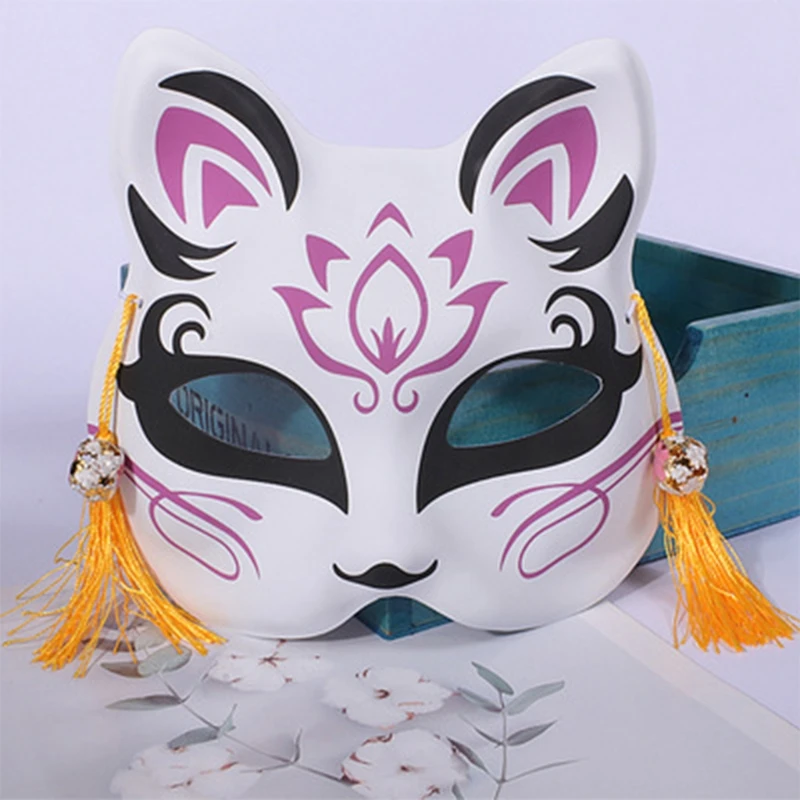 Japanese Half Face Kitsune Mask [Best Price] – Kabuki Masks