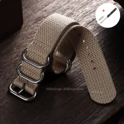 Premium Nylon Woven Watch Strap - Sport Wristband - 22mm (Khaki)
