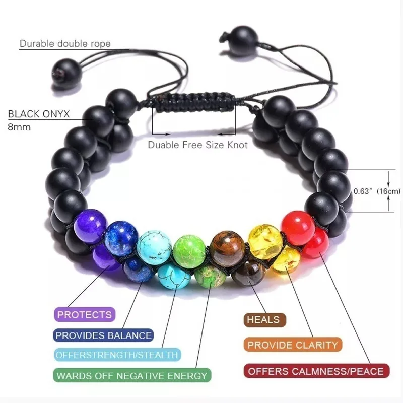 Chakra Karcsat Gyógyulás kristályok Jóga Kő- gyöngyök bracelet meditációt Üdül Szorongó félelem Karperec számára womens mens