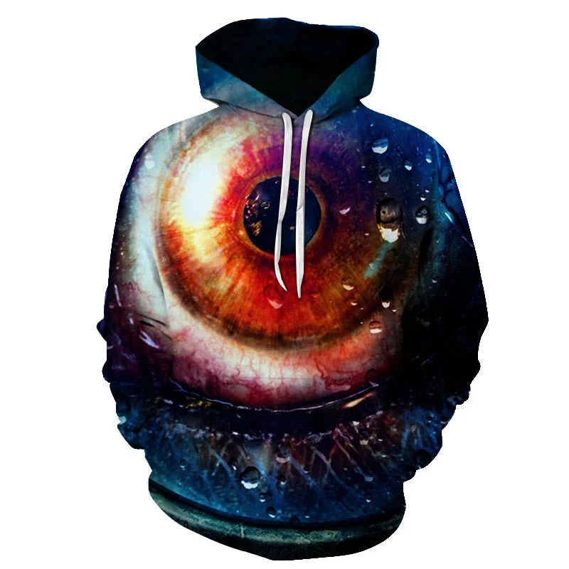 thumbnail image 1 of Sudadera con capucha con estampado de globo ocular en 3D para hombre, sudaderas casuales de manga larga con personalidad, sudaderas con capucha de gran tamaño para niños, ropa de calle, 1 of 5