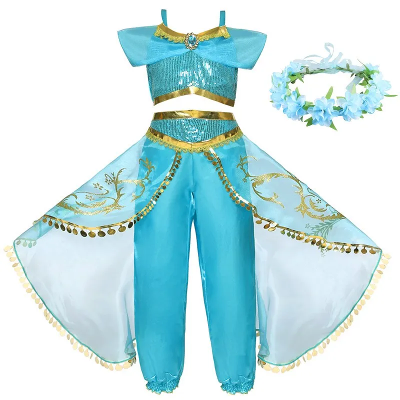 Robe De Princesse Arabe Jasmine Pour Filles, Tenue De Fête D