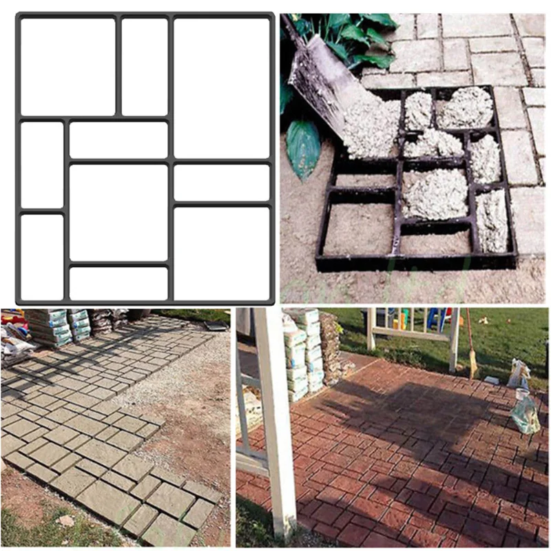 庭の歩道のためのDIY金型手動舗装セメントレンガ石道路コンクリート金型パスメーカー再利用可能手動で舗装 - 5