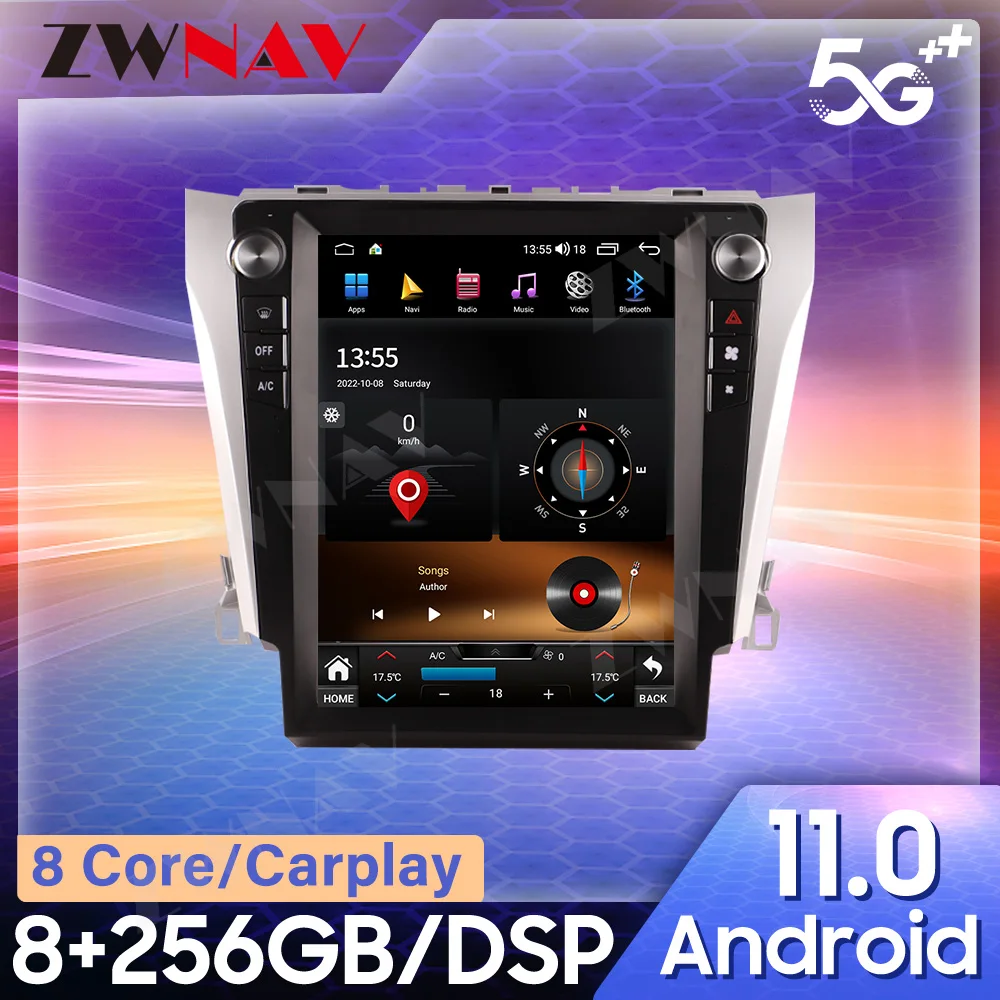 

For Toyota Camry 2013-2017 Tesla Style Android Car GPS Navigation Multimedia Player Car Radio Player Head Unit Player