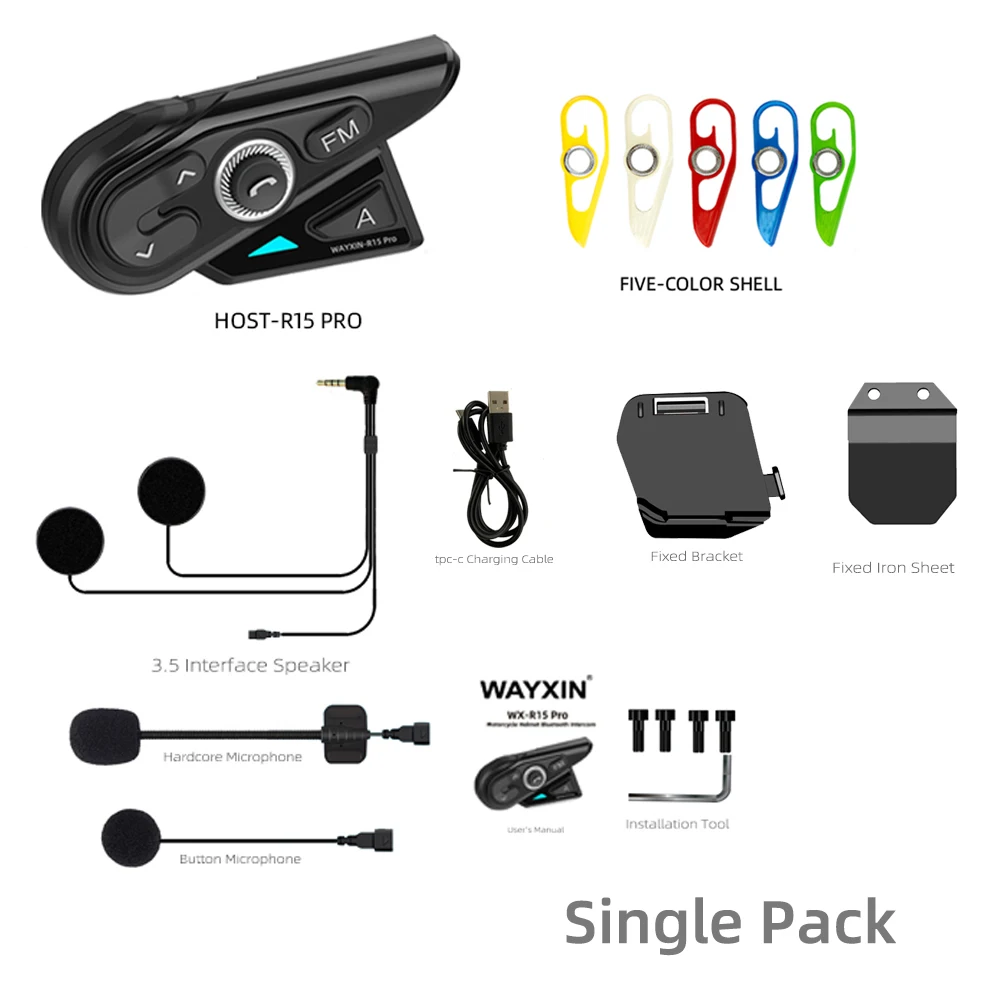 Tanie WAYXIN kask z zestawem słuchawkowym interkom motocyklowy kaski Bluetooth 5.0 uniwersalne parowanie sklep