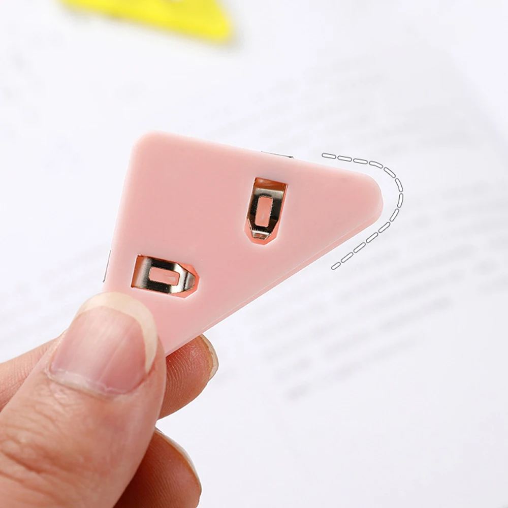 5pcs/lot Cute Triangle Corner Clips File Paper Clips File Index Photo Clamp Page Holder Korean Stationery Office Desk Organizer