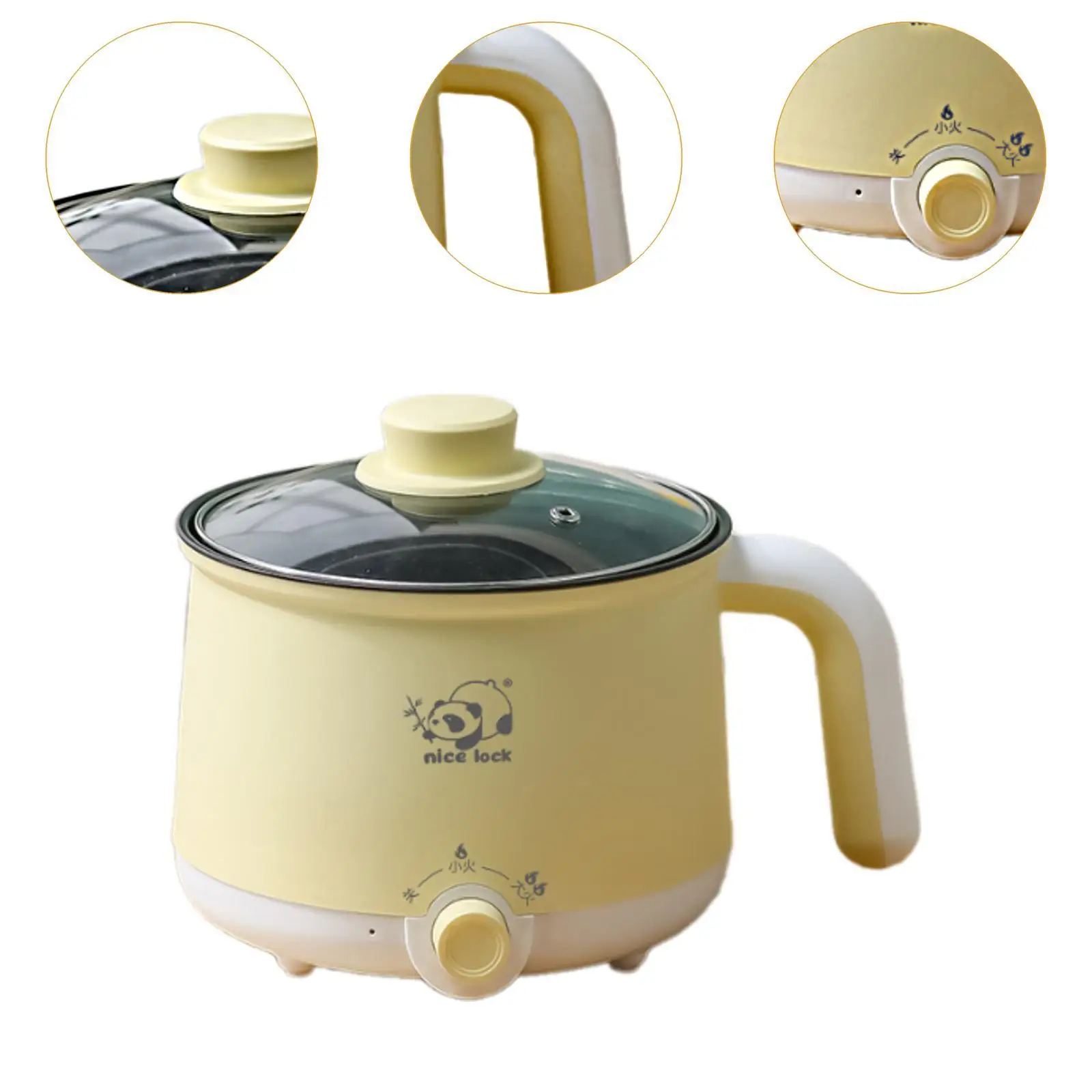 Mini Hot Pot Portable Multifunctional Dry Protection Electric Rice Cooker Noodles Cooker for Soup Cooking Eggs Dumpling Porridge 5