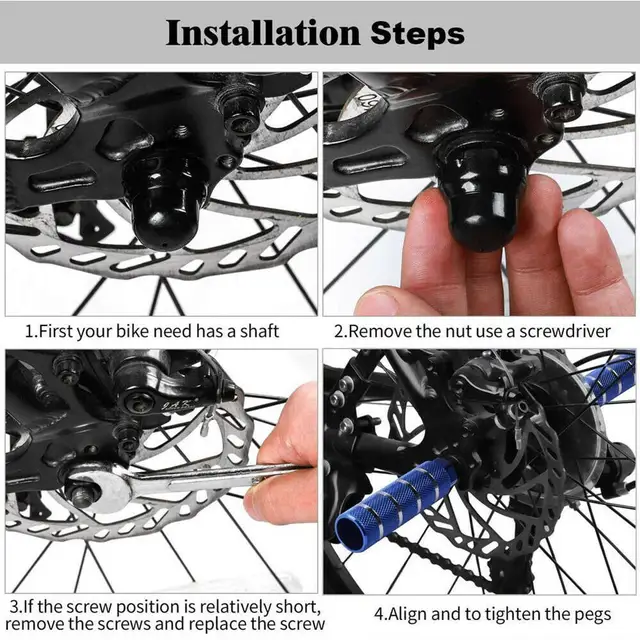 Pedane Posteriori Per Bici In Alluminio - Set Da 2 Per Mountain Bike E BMX - Facile Installazione Sul Mozzo - Foto 2