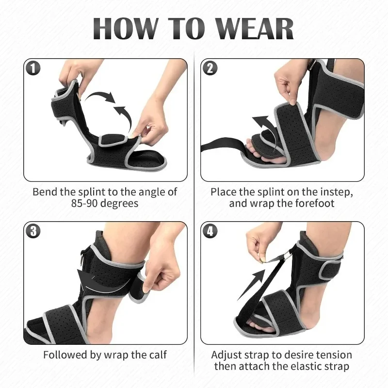 Adjustable Night Splint plantar fascia brace For Plantar Fasciitis Pain Relief Soft Foot Drop Brace Sleeping Achilles Tendon Stretcher Boot Nighttime