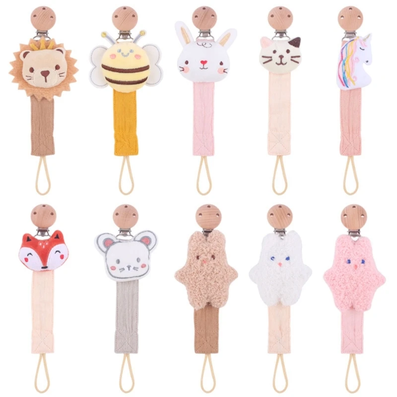 

Baby Pacifier Clip Cotton Cartoon Animal Dummy Chain Non-drop Nipple Holder Teether Pendant Soother Clip Rope Infant Product
