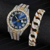 Hip Hop Watch Male Watch Luxury Water Proof Brand Watches Stainless Steel Round Clock Men Quartz Wristwatches Gift Boyfriend 1