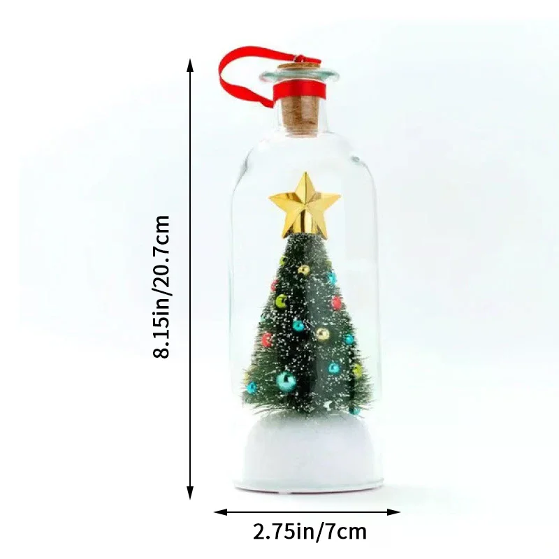 Recordable Christmas Tree Message In A Bottle – Voice Recording Glass Ornament Holiday Keepsake