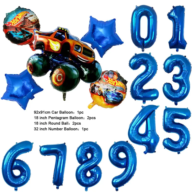 Neue Cartoon Monster Riesenrad LKW Thema Geburtstags feier Dekoration Latex Aluminium Digital Ballon Baby Dusche Junge Geschenk – Detail 22