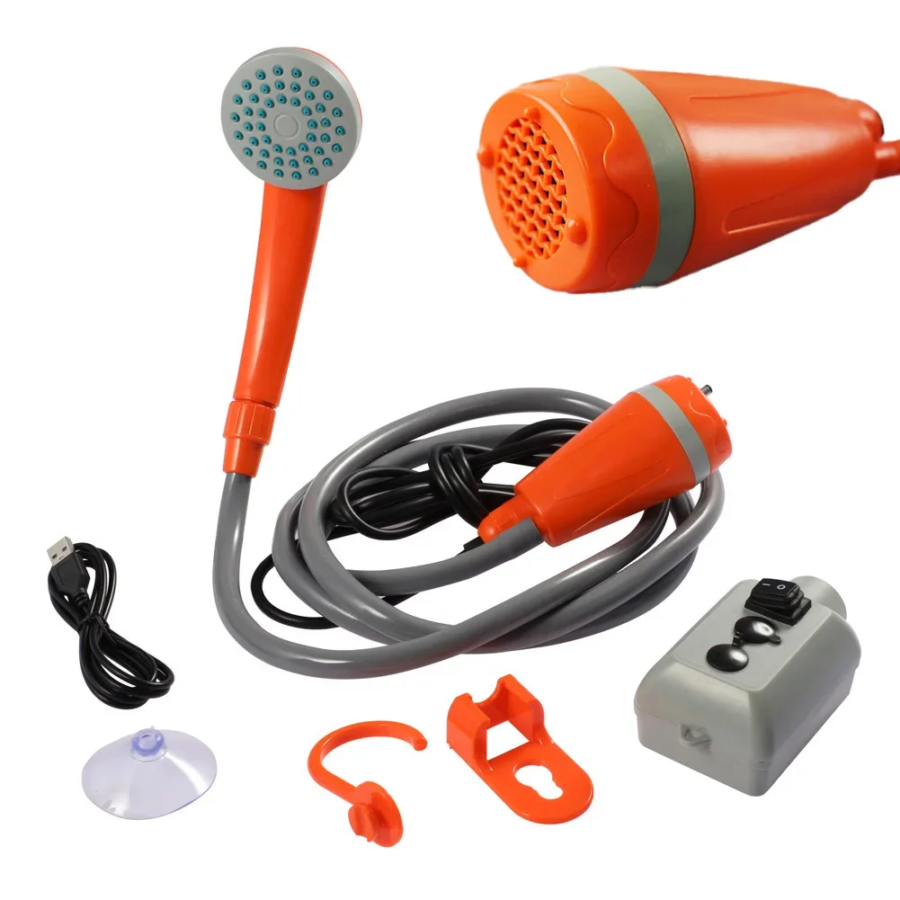 High Pressure Spray Head USB Charging for Outdoor Camping Car Washing Plant Watering Tool Portable Car Outdoor Shower
