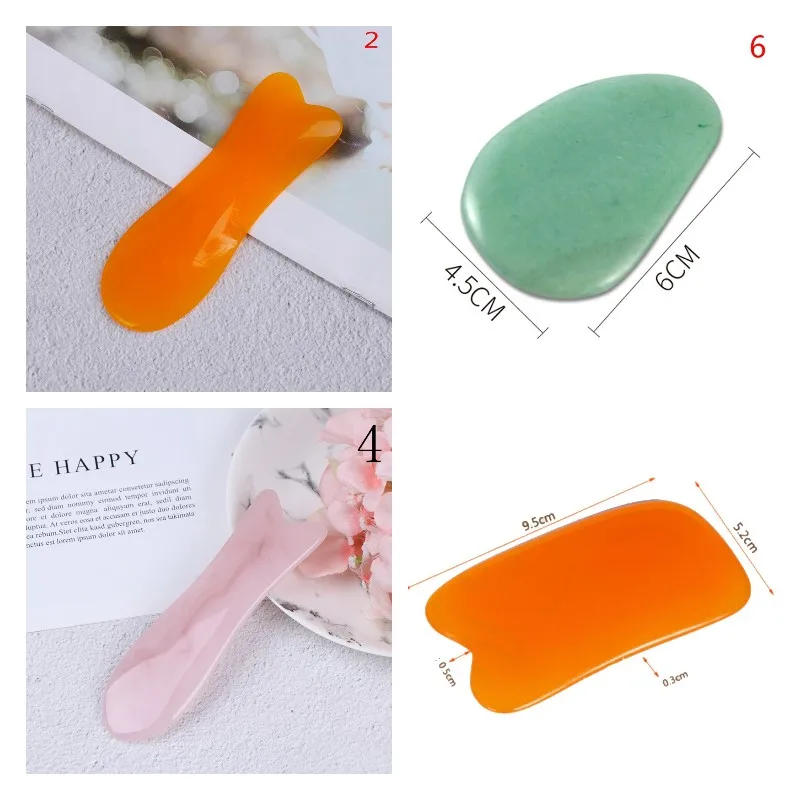 

NEW Quartz Jade Guasha Board Natural Stone Scraper Neck Body Acupuncture Spa Acupuncture Scraper Therapy Chinese Gua Sha Tools