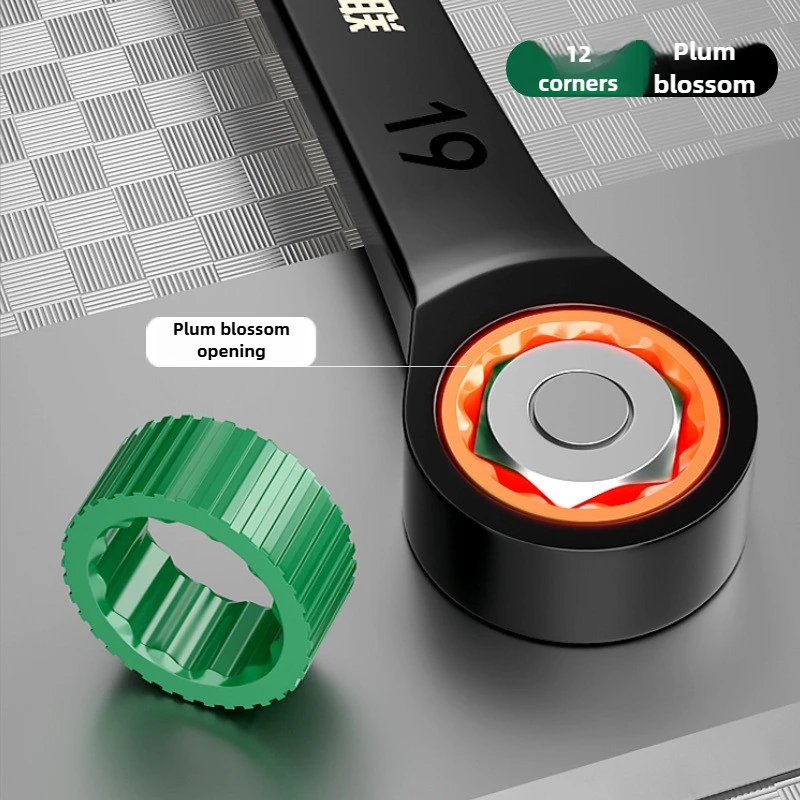BAOLIAN quick plum blossom two-way ratchet wrench, small automatic dual-use industrial-grade wrench tool.