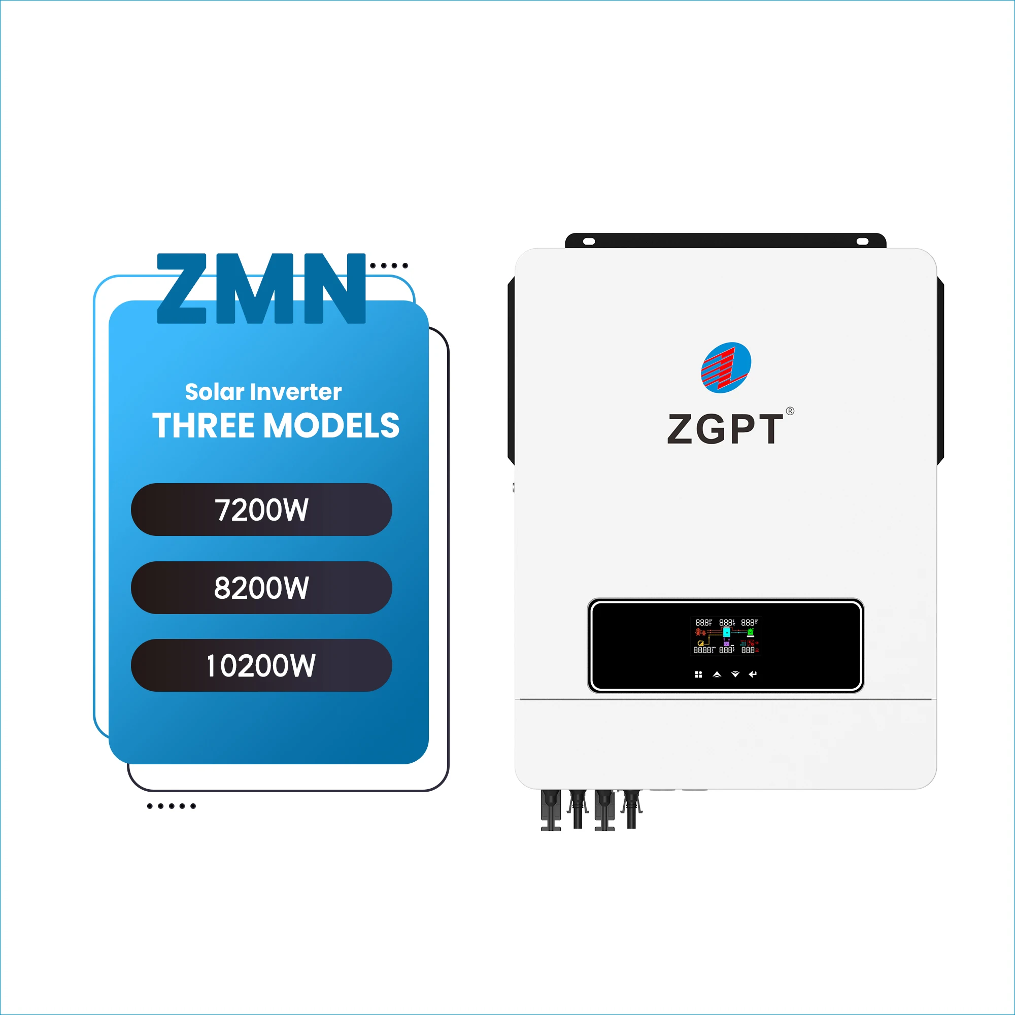 Zgpt 7000W 8000W 10000W 48V Off Grid Inverter Solare Ibrido 6Kw Inverter Inverter Solare Caricatore Mppt Per Uso Domestico