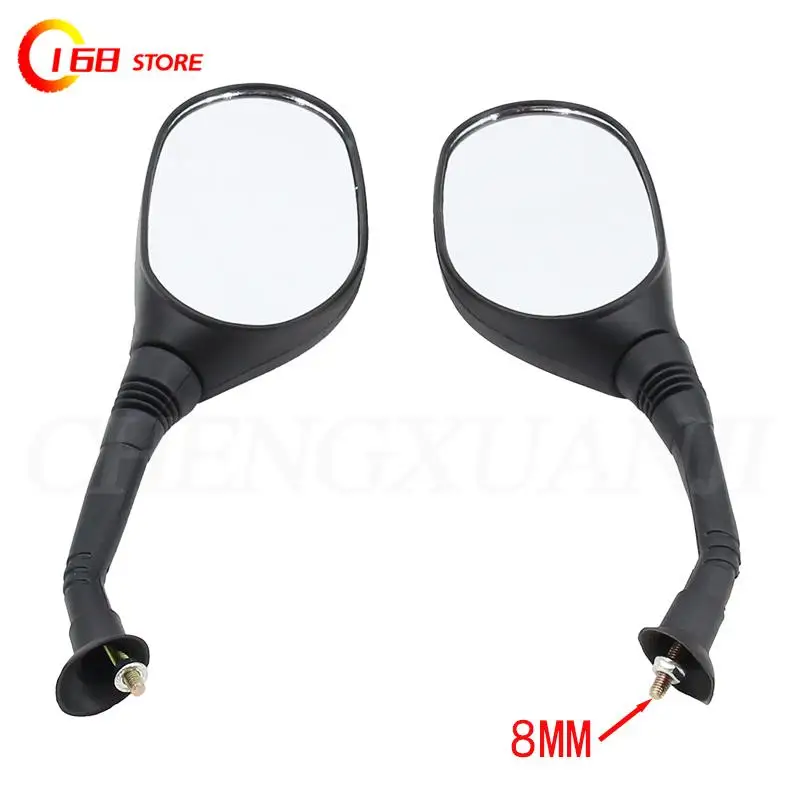 Universal Motorcycle and Scooter Rearview Mirror Set - Enhanced Convex Design